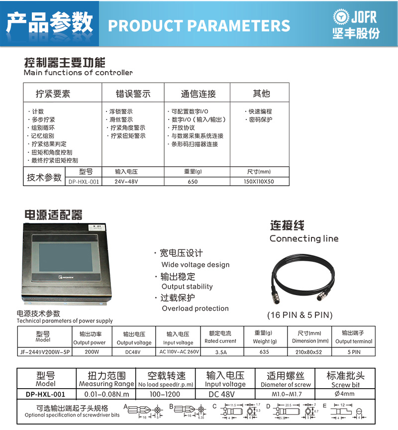 產品參數